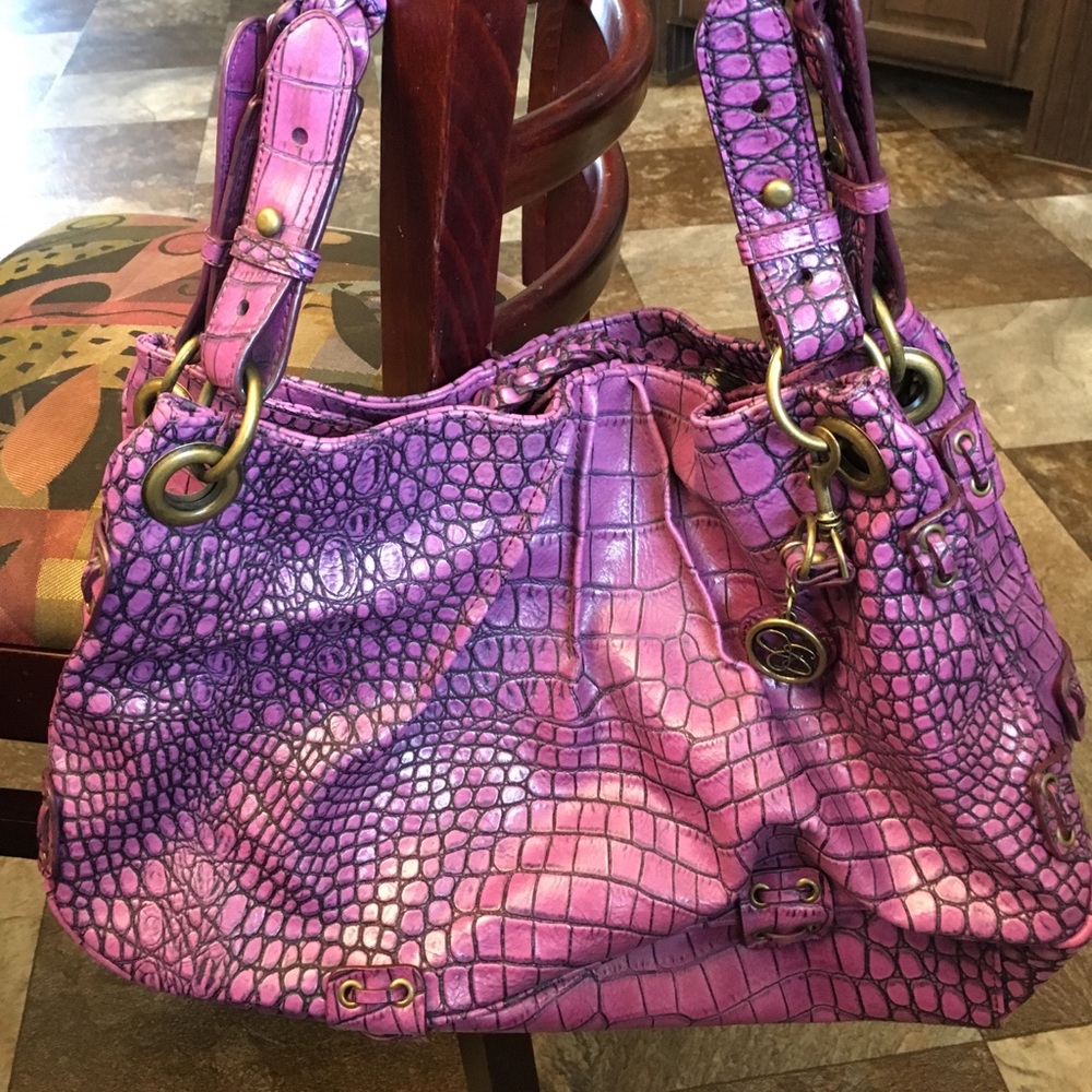Jessica Simpson Purple Animal Skin Handbag